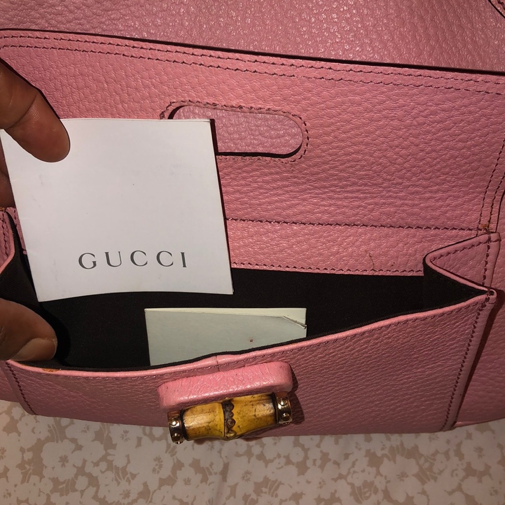 Authentic Gucci Pink Peddle Leather w/ Bamboo - Picture 2 of 15